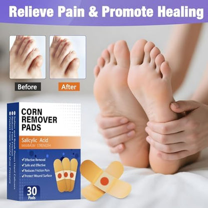 QIYANA maximum strength toe corn cushions showing the round medicated center disk