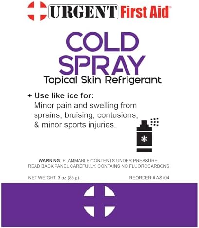Urgent First Aid refrigerant spray for sports injuries and muscle recovery