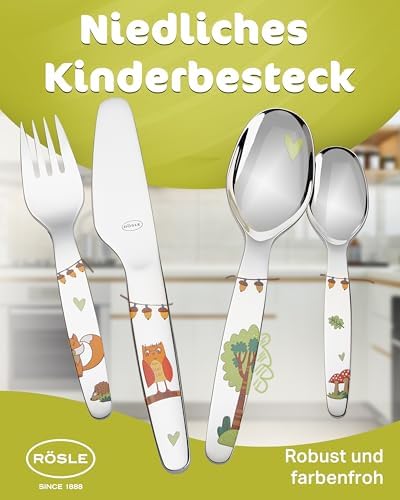 Rosle Forest Friends cutlery set displayed in original packaging