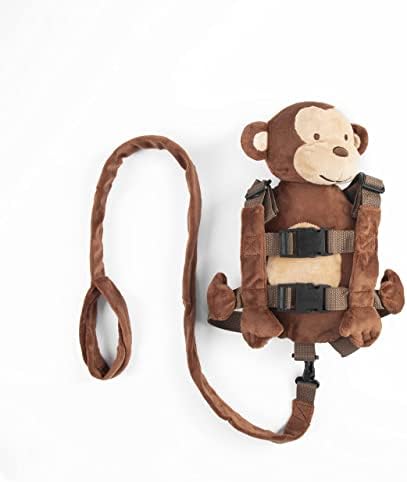 Berhapy brown monkey plush kids backpack side angle
