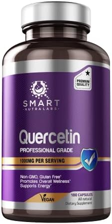 Side view of Smart Nutra Labs 180 vegan capsules container detailing pure formulation ingredients