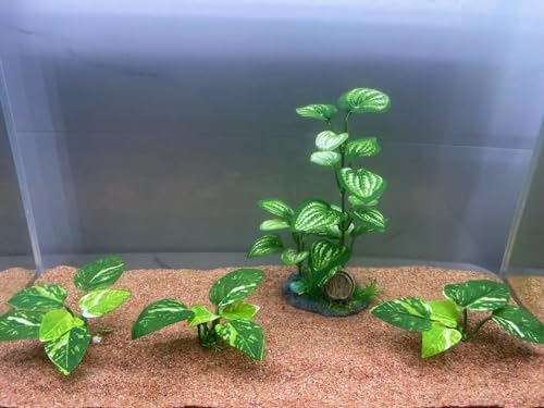 Side profile of EDGCTYU silk aquatic plants illustrating the flexible stems and stable bottom anchors