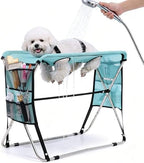 Foldable pet grooming station stainless steel frame