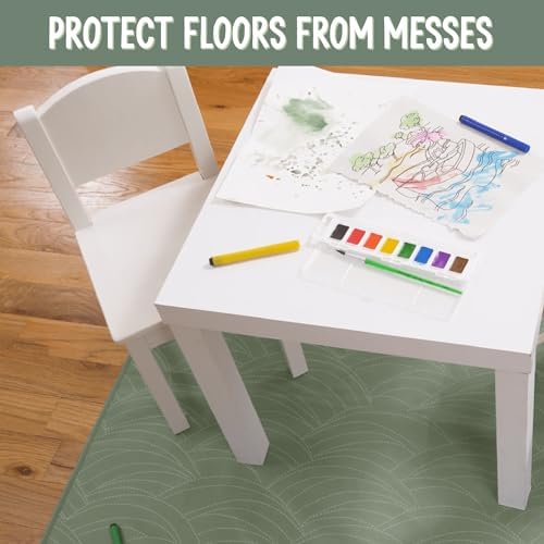 Close up view of liquid spilling on the water resistant S&T INC. baby floor mat.