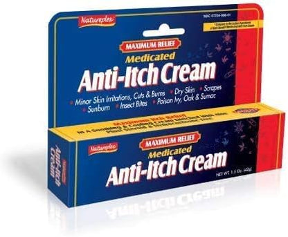 Natureplex anti itch medicated first aid cream for soothing minor skin irritations and sunburns