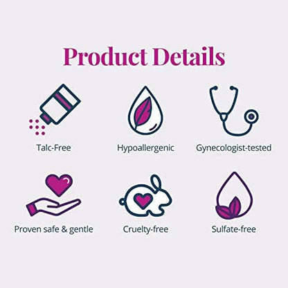 Back label of FDS Baby Powder spray showing pH-balanced and talc-free ingredients.