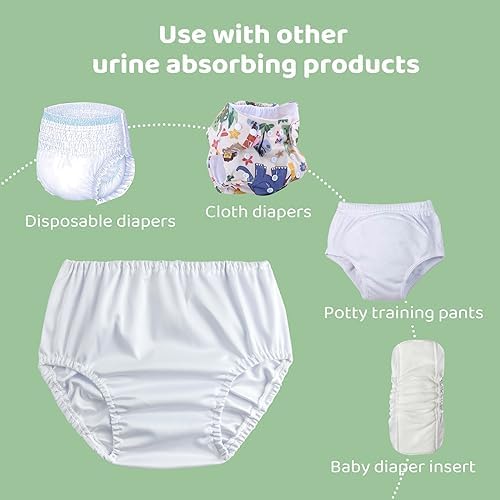SMULPOOTI unisex white toddler swim diaper covers leg elastic close up