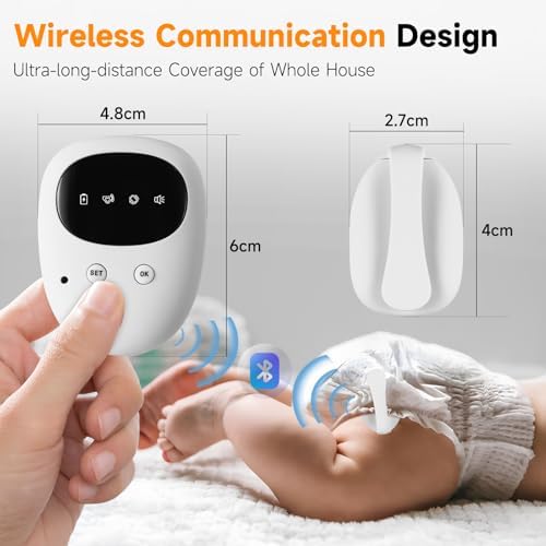 Wireless pee alarm magnetic sensor clip attached to clothing for nighttime monitoring