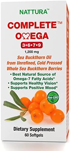 Nattura sea buckthorn 60 capsules supplement packaging details.