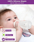 Six pack of clear silicone sippy cup nipples arranged neatly for baby feeding preparation