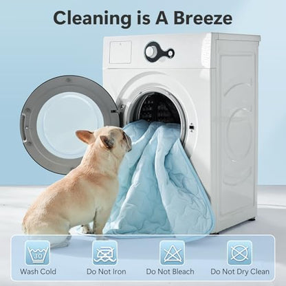 GASUR pet cooling mat laid out inside a standard travel pet crate.