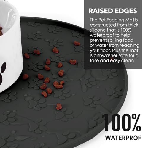 Joyinjojo non-slip silicone dog and cat bowl mat