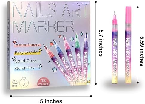 Detailed nail art patterns created with Aokeleon pens