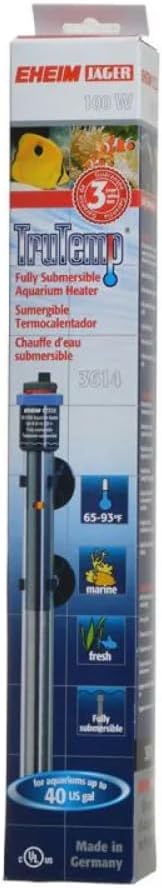 Eheim Jager Aquarium Thermostat Heater 100W front view with glass casing