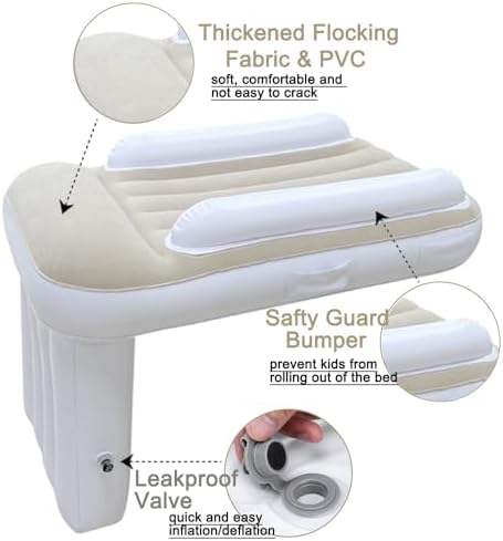 Comfortable flocking fabric texture close up on the Gemgo inflatable airplane mattress.