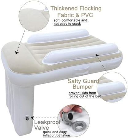 Comfortable flocking fabric texture close up on the Gemgo inflatable airplane mattress.