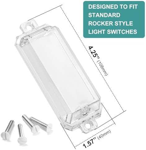 Child proof wall switch cover installed on a white wall