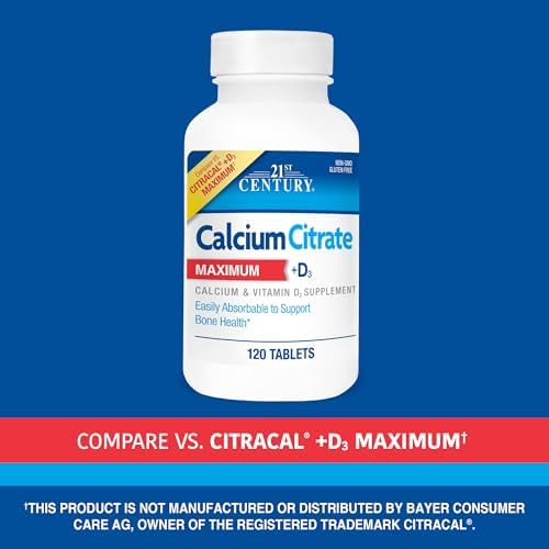 21st Century Calcium Citrate 120 tablets bottle cap