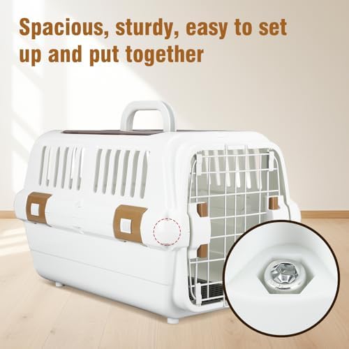 Triplehare durable polypropylene dog travel carrier with secure metal bolts