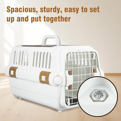 TripleHare pet travel kennel detached food bowl on wire mesh door