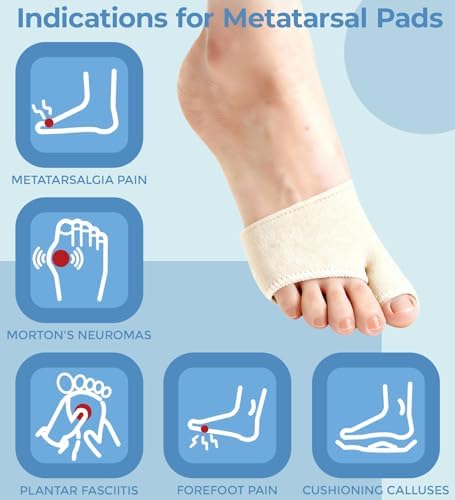 MasterMo forefoot pads showing the breathable nylon material and elastic toe loop.
