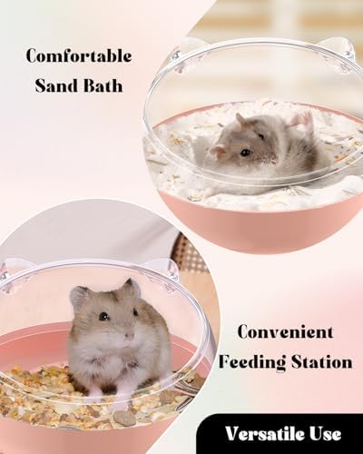 Pawfly Hamster Sand Bath Container, Hamster Sand Bath Box, Hamster Bathtub, Hamster Bathroom, Hamster Toilet, Plastic Dust Bath for Dwarf Hamsters, Syrian Hamsters, Mice, Gerbils & Small Animal, Pink - Image 4