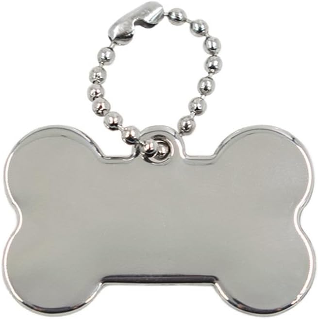 Uxcell customizable pet identity disc tag hanging on a pet collar