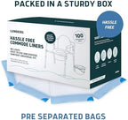 Lunderg medical grade liners being placed inside a bedside commode pail