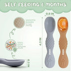Soft tip food grade silicone infant spoons for gum friendly teething relief