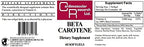 Cardiovascular Research Beta Carotene 60 softgels label details