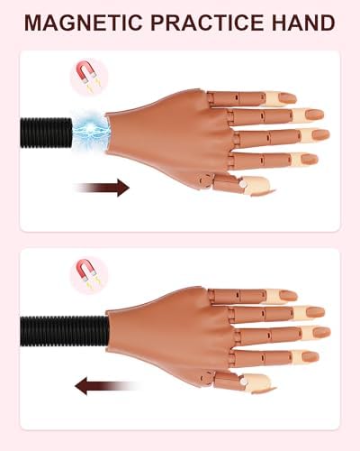 Flexible magnetic fingers on Difenni mannequin nail hand