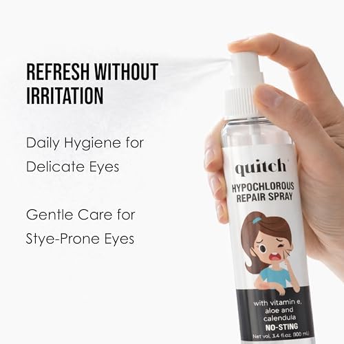 Fine mist eye cleansing spray application for sensitive skin.