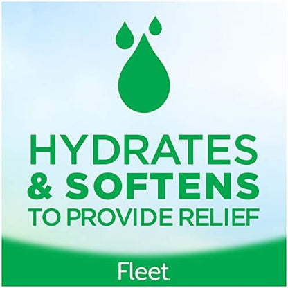 Fleet Saline Enema 3-Pack box showing instructions for fast 1 to 5 minute relief