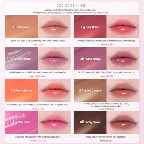 Heart Percent Dote On Mood One Way Glowy Tint, Glass-like High Shine Glossy Finish w/Long-Lasting Luminous Color Lip Stain for Glowy Look, #11.Dawn Mauve - Image 4