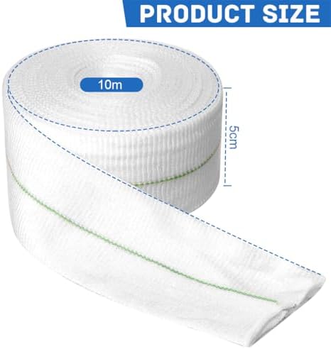 White cotton stockinette tubing being applied to a forearm for support