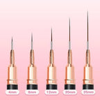 Variety of nail art brush sizes 4mm to 25mm for intricate line drawing