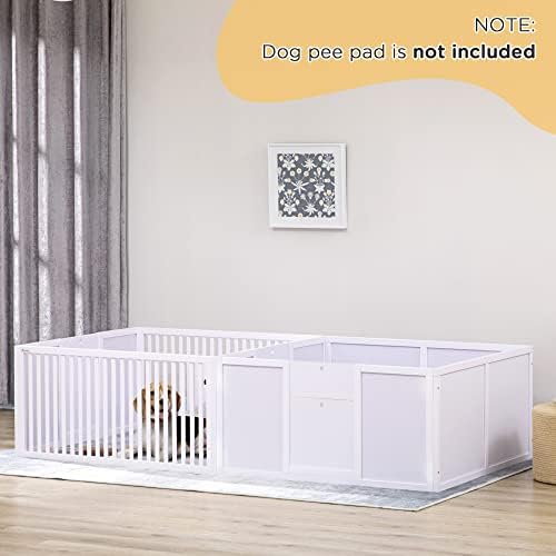 PawHut wooden dog birth supplies showing ventilated side fence