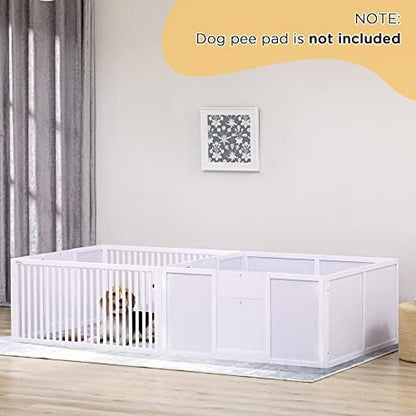 PawHut wooden dog birth supplies showing ventilated side fence