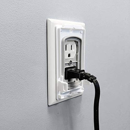 Detailed view of Little Chicks outlet cover mounting mechanism
