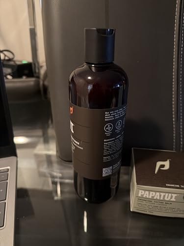 Premium mens grooming hair care solution showing product label details