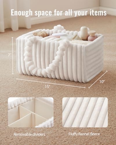 Top view of Blissful Diary diaper caddy showing compartment setup