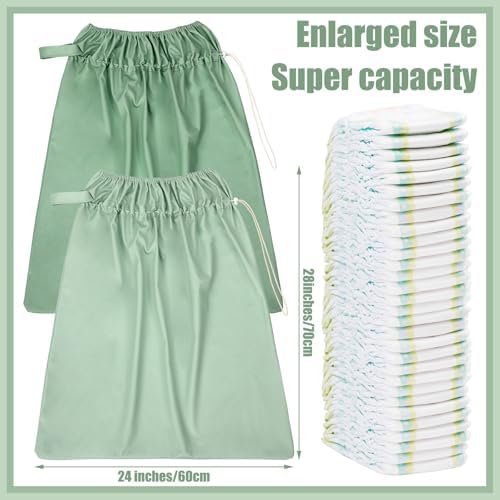 Reusable cloth diaper pail liner bag with drawstring closure