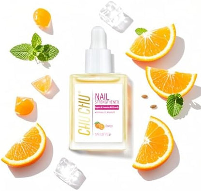 Close up of Chuchu nail strengthener dropper application