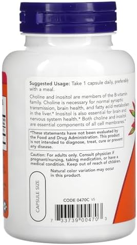 Now Foods Choline and Inositol (500g, 100 Capsules) - Image 4