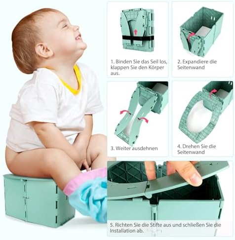 Topincn portable folding toilet seat showing locking mechanism