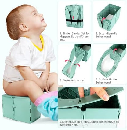 Topincn portable folding toilet seat showing locking mechanism
