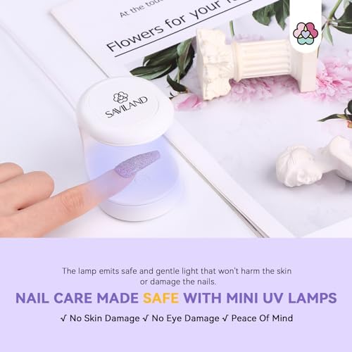 Top down view of compact Saviland mini nail curing light