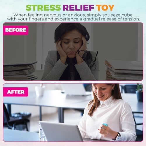 Compact two inch TwCare anxiety relief squishy toy held discreetly in the palm for quiet classroom use