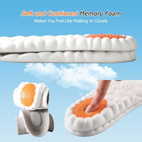 Close up of the heel shock absorption pad on the Lennoos 4D cloud insole.