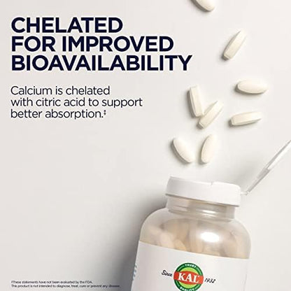 KAL Calcium Citrate 1000mg tablets displaying gluten free verification stamp